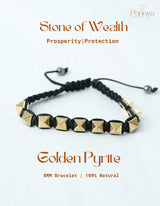 Natural Golden Pyrite Bracelet-Stone of Wealth and Protection