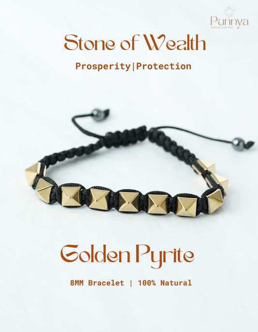 Natural Golden Pyrite Bracelet-Stone of Wealth and Protection