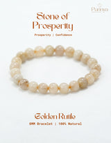 Natural Golden Rutile Bracelet -Stone of Prosperity and Manifestation