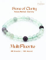 Natural Multi Fluorite Bracelet-Stone of Clarity and Focus