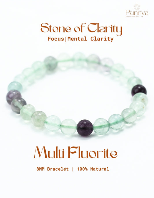 Natural Multi Fluorite Bracelet-Stone of Clarity and Focus