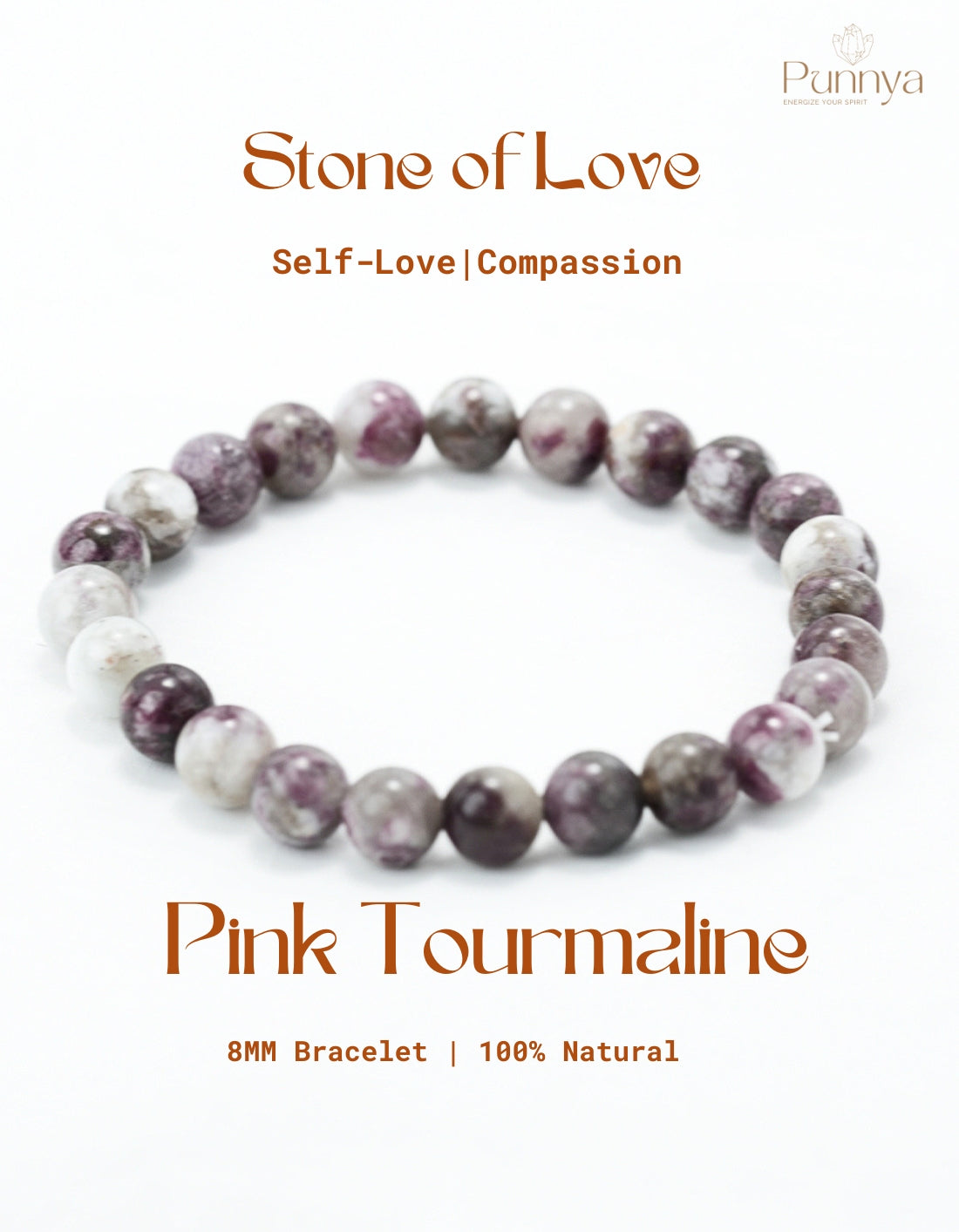 Natural Pink Tourmaline Bracelet-Stone of Love and Emotional Healing