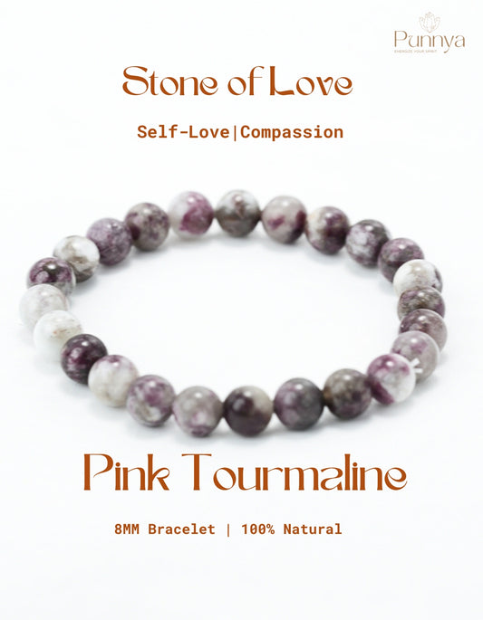 Natural Pink Tourmaline Bracelet-Stone of Love and Emotional Healing