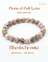 Natural Rhodochrosite Bracelet-Stone of Self-Love and Emotional Healing