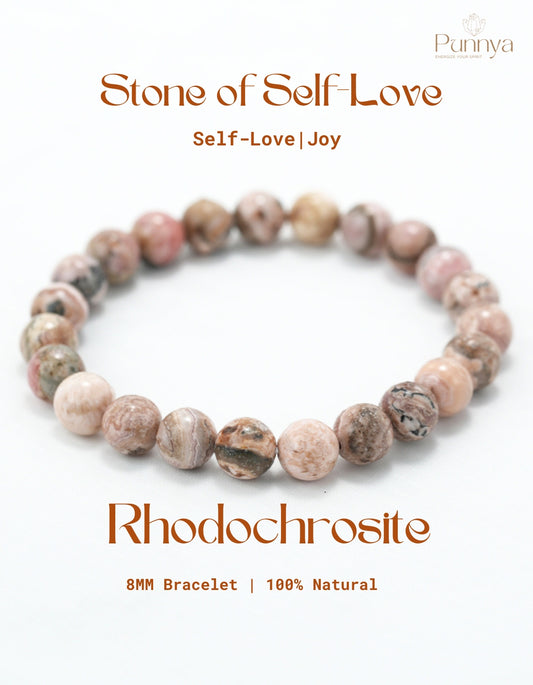 Natural Rhodochrosite Bracelet-Stone of Self-Love and Emotional Healing