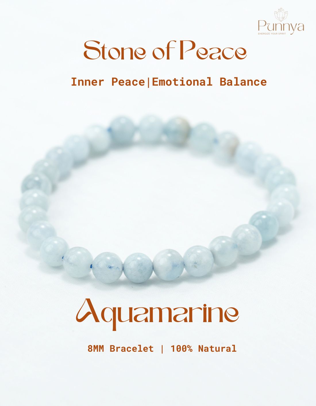 Natural Aquamarine Bracelet-Stone of Courage