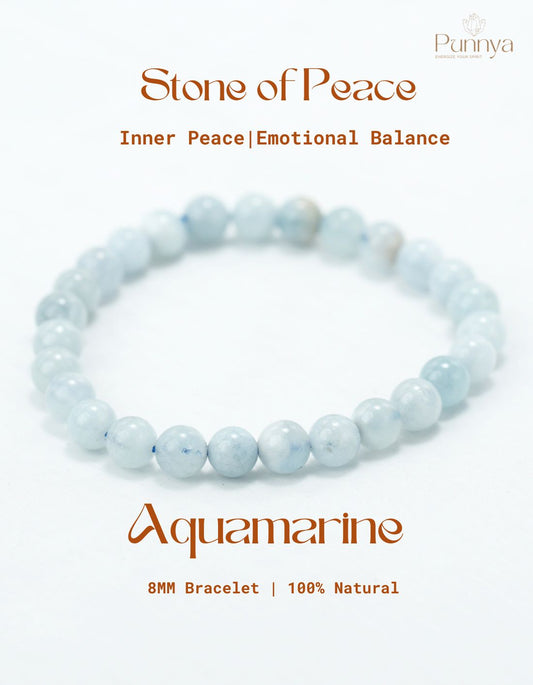 Natural Aquamarine Bracelet-Stone of Courage
