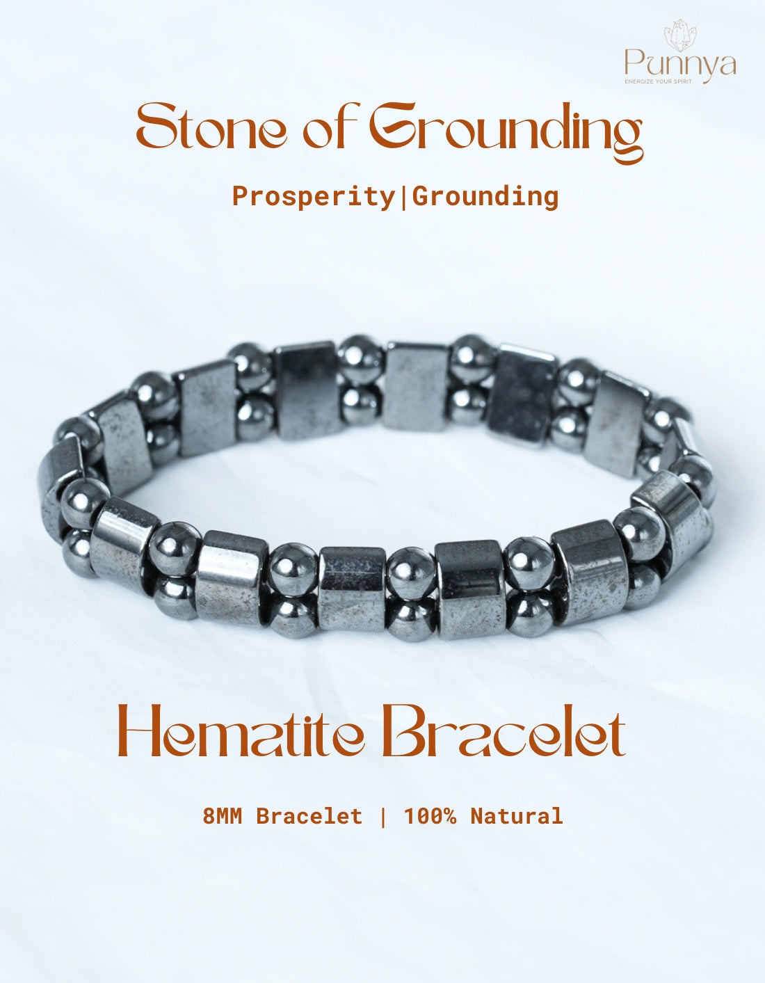 Natural Hematite Bracelet-Stone of Grounding and Strength