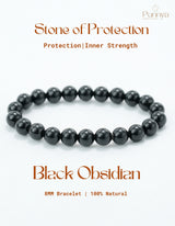 Natural Black Obsidian Bracelet -Stone of Protection and Grounding