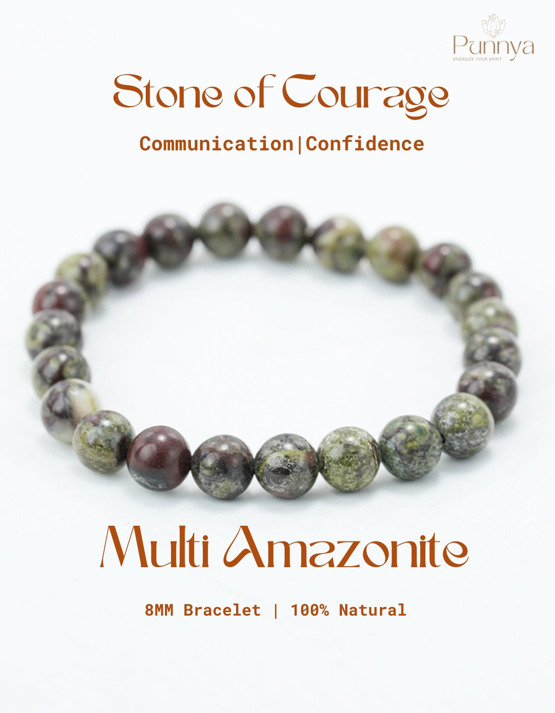 Natural Multi Amazonite Bracelet-Stone of Courage and Truth.