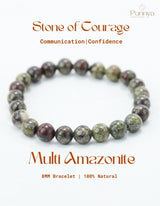 Natural Multi Amazonite Bracelet-Stone of Courage and Truth.