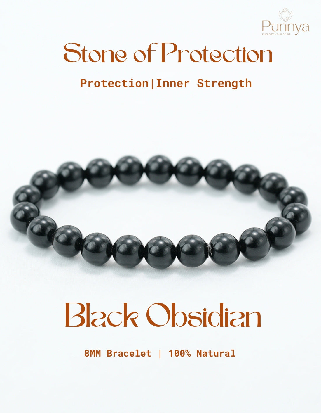 Natural Black Obsidian Bracelet-Stone of Protection and Strength