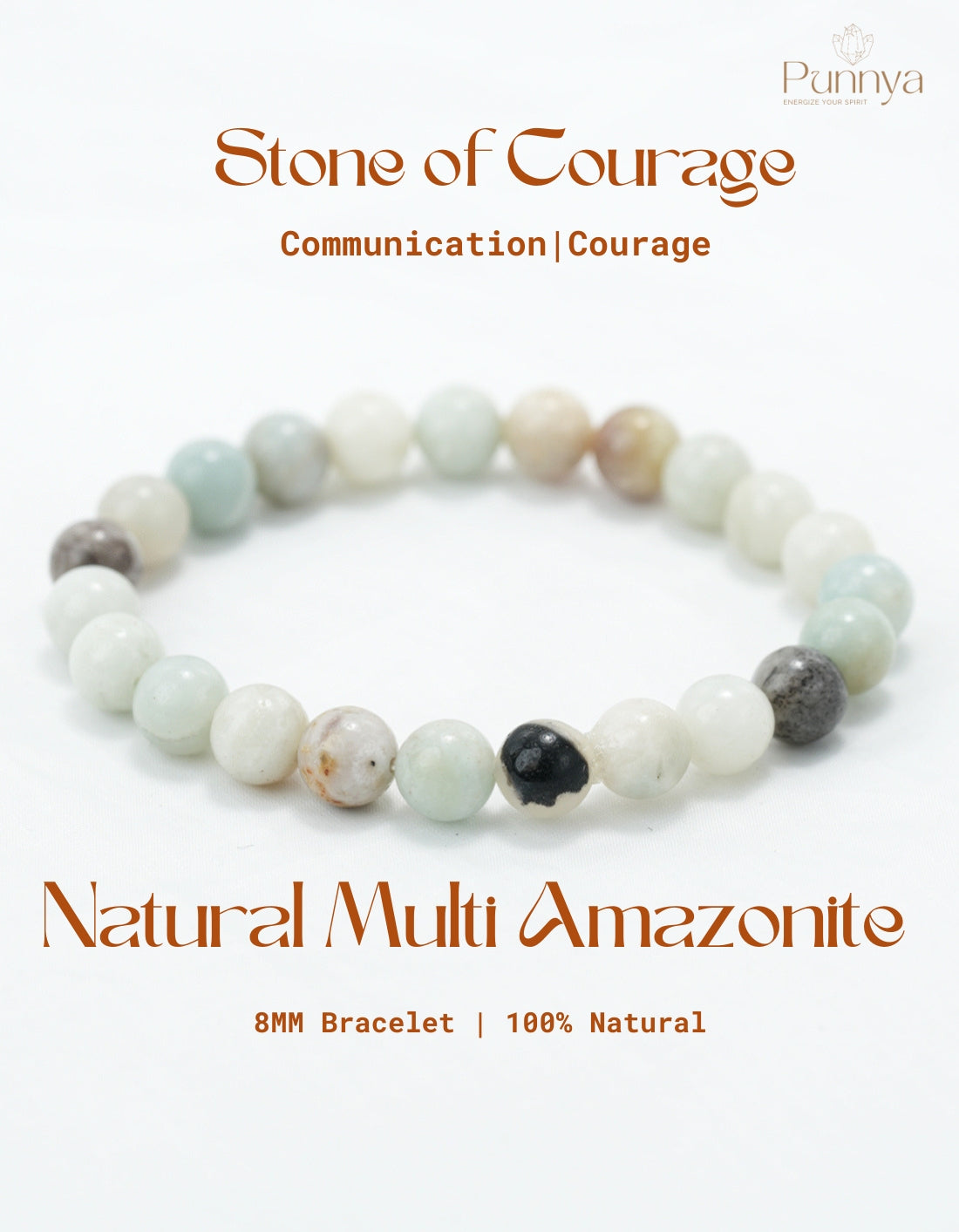Natural Multi Amazonite Bracelet-Stone of Courage and Truth.