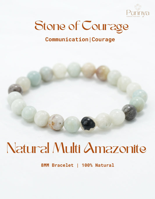 Natural Multi Amazonite Bracelet-Stone of Courage and Truth.