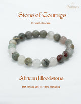 Natural African Bloodstone Bracelet - Stone of Courage and Vitality