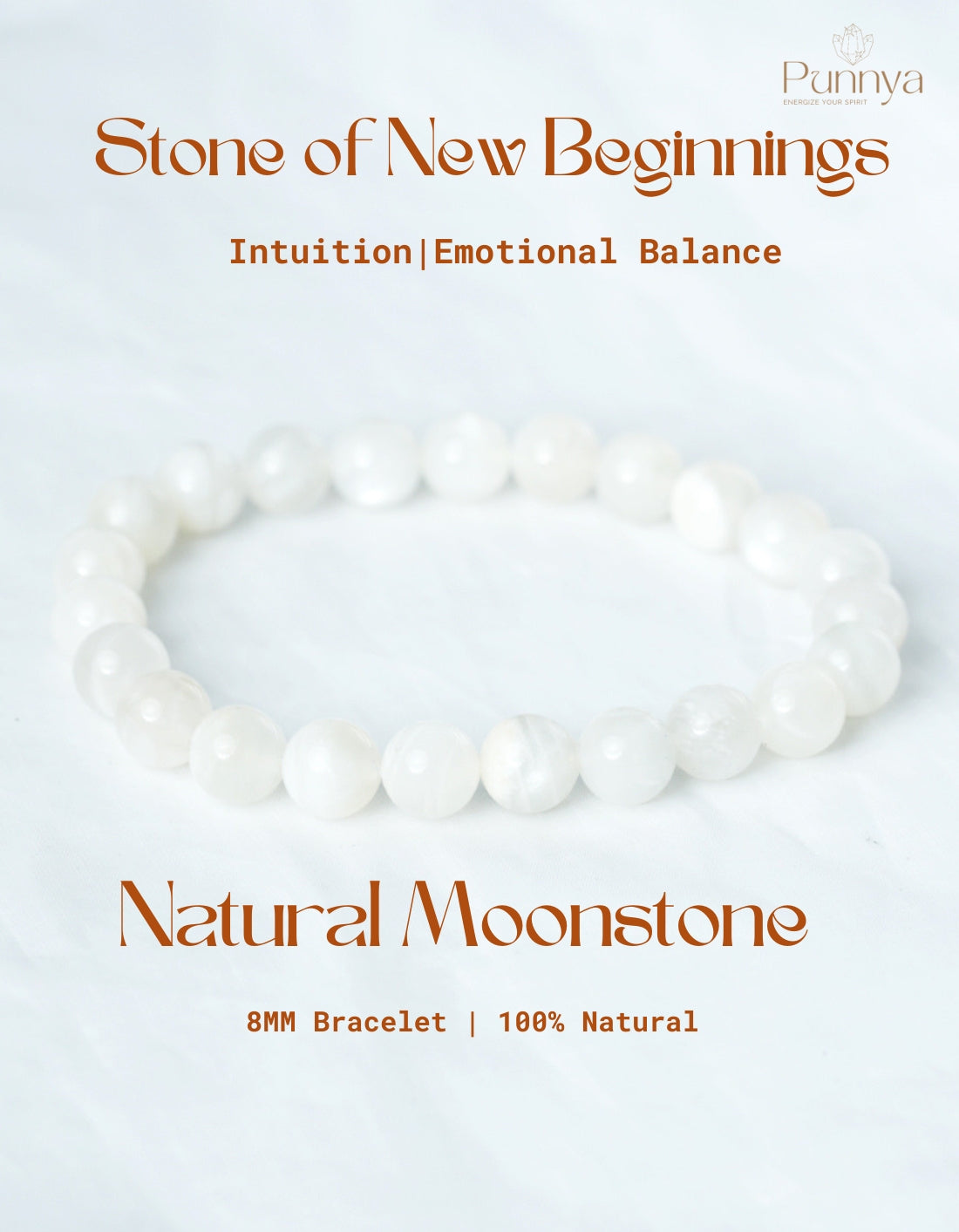 Natural Moonstone Bracelet-Stone of New Beginnings and Intuition