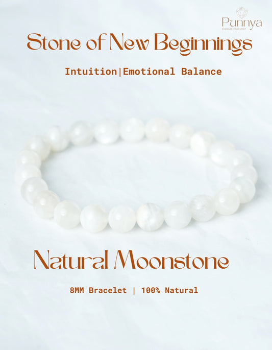 Natural Moonstone Bracelet-Stone of New Beginnings and Intuition