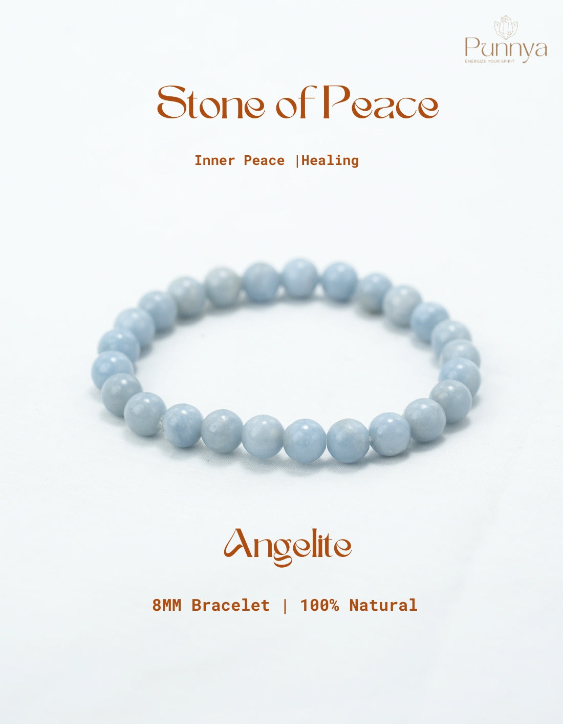 Natural Angelite Bracelet - Stone of Peace and Divine Connection