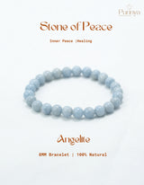 Natural Angelite Bracelet - Stone of Peace and Divine Connection