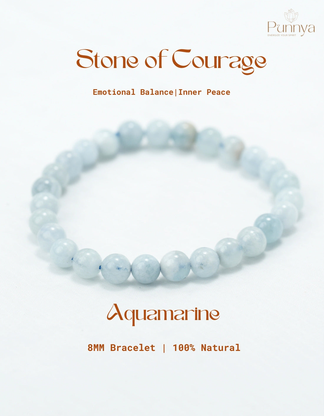 Natural Aquamarine Bracelet-Stone of Courage