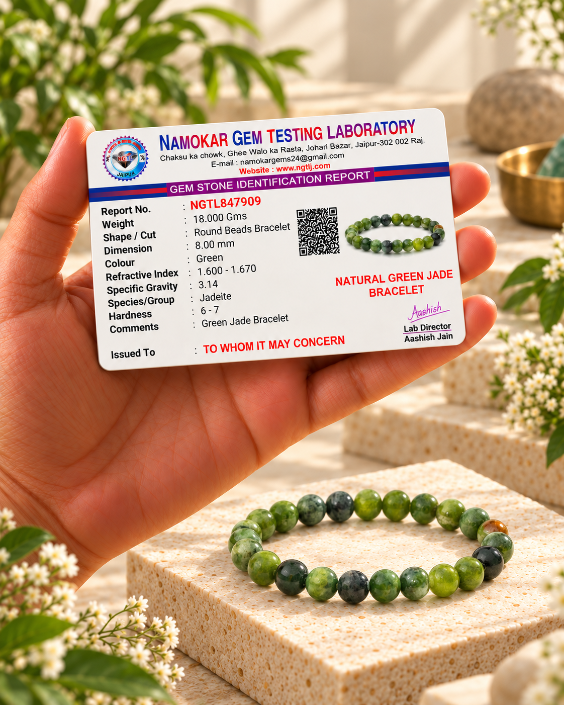Natural Green Jade Bracelet