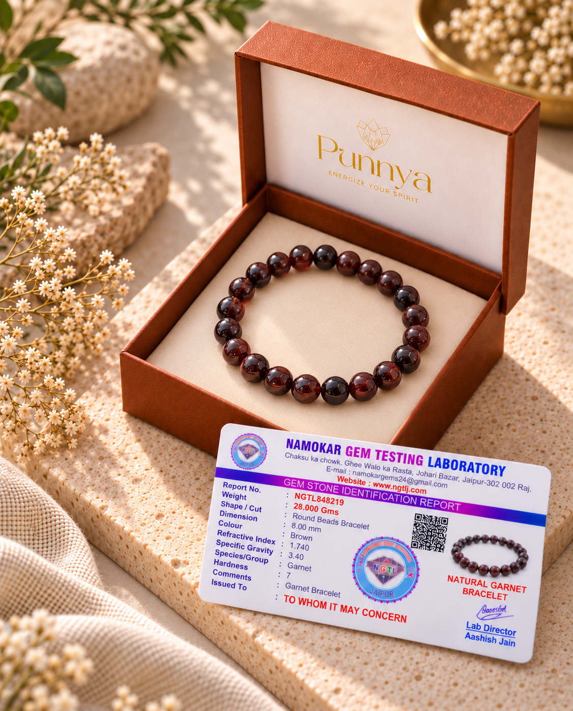 Natural Red Garnet Bracelet