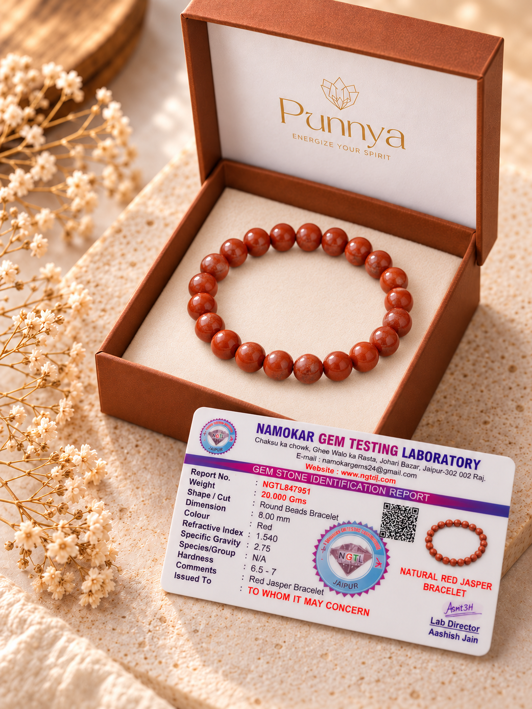 Natural Red jasper Bracelet