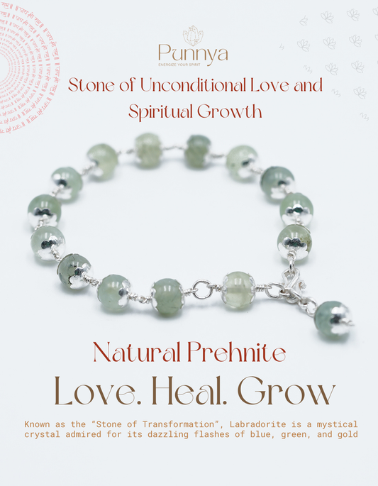 Love - Healing - Spiritual Growth | Natural Prehnite Bracelet