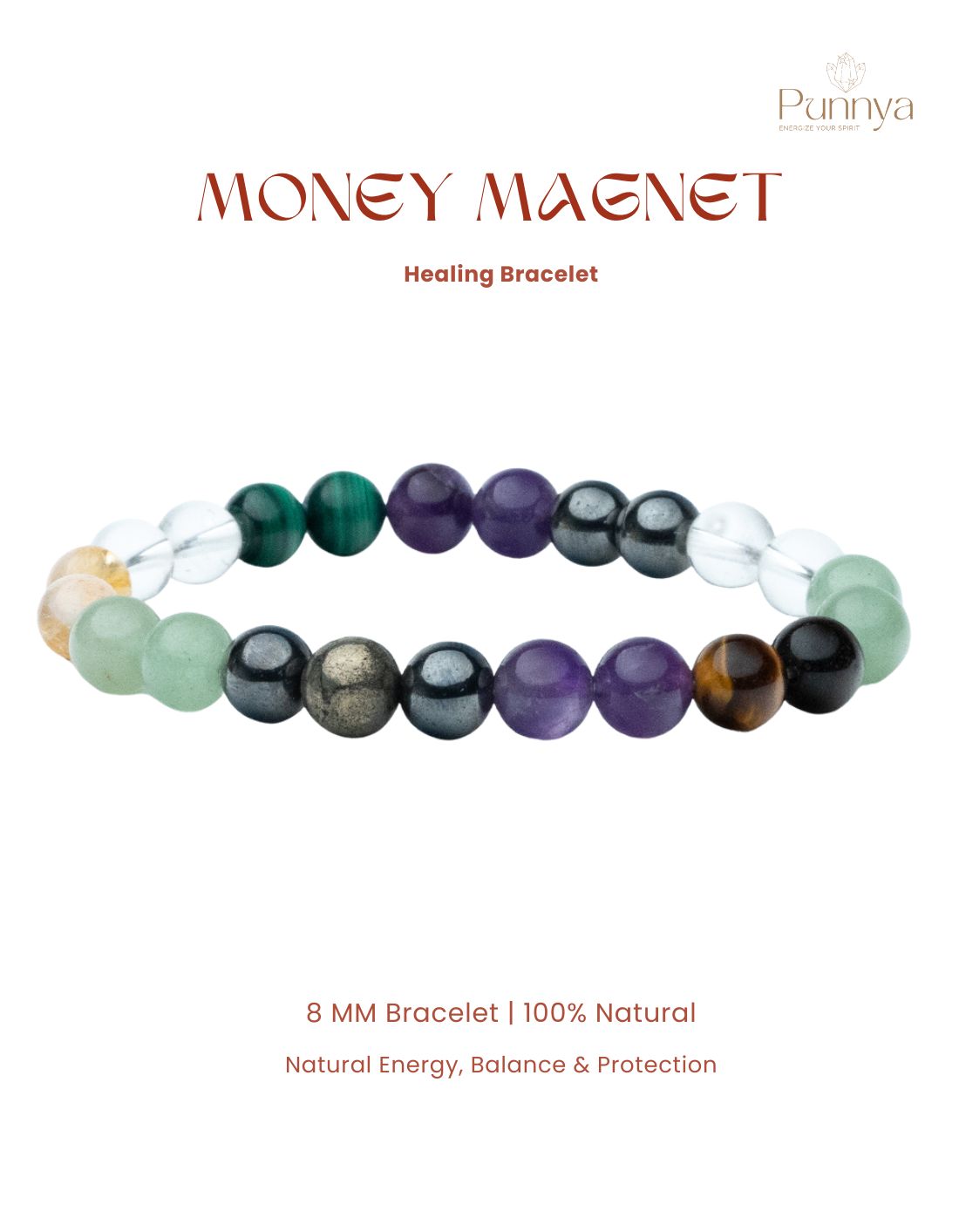 Natural Money Magnet Stone Bracelet