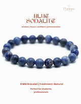 Natural Blue Sodalite Bracelet - Wisdom - Focus