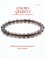 Natural Smoky Quartz Bracelet - Supports grounding, protection, and emotional calm