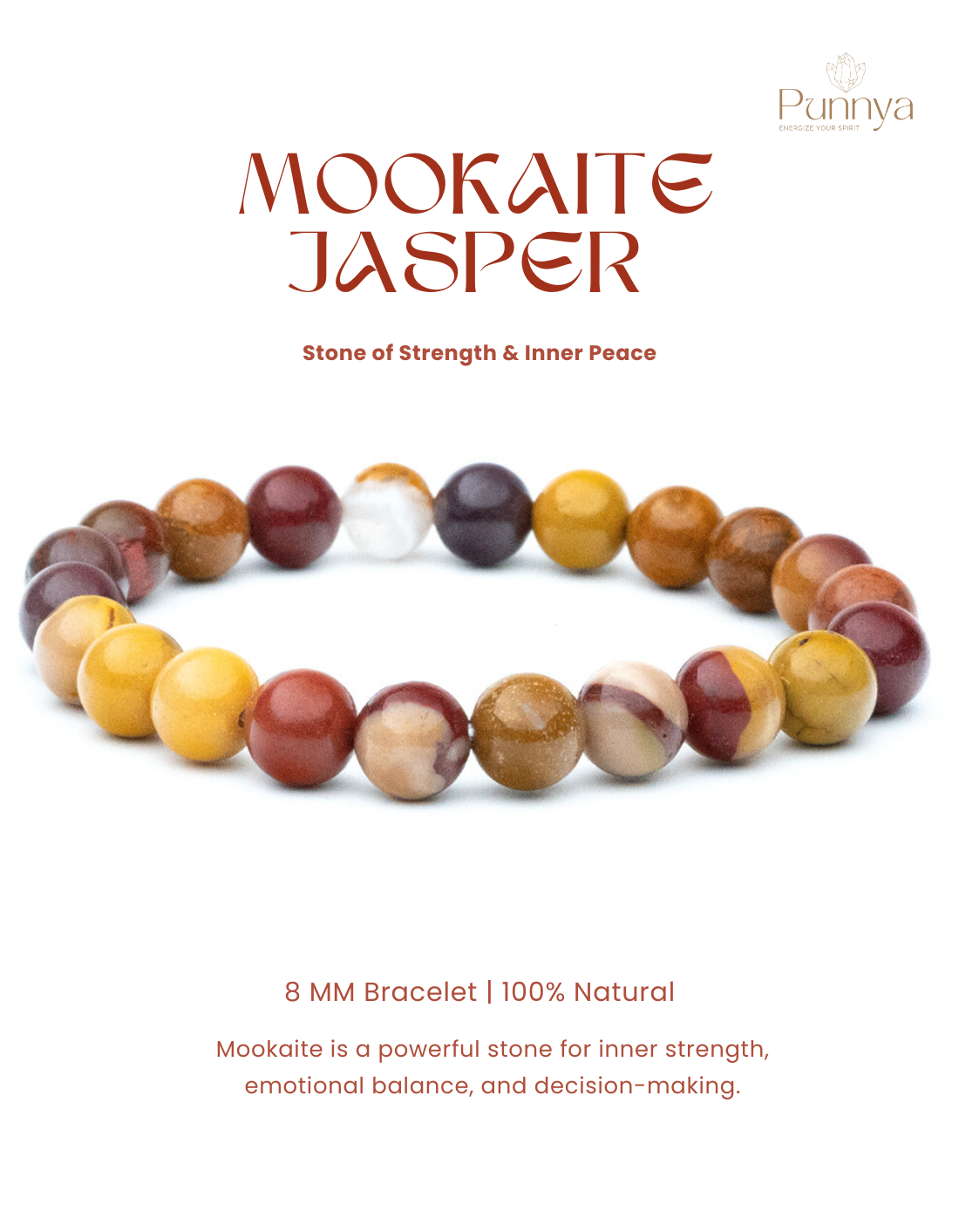 Natural Mookaite Jasper Bracelet – Stone of Strength & Inner Peace