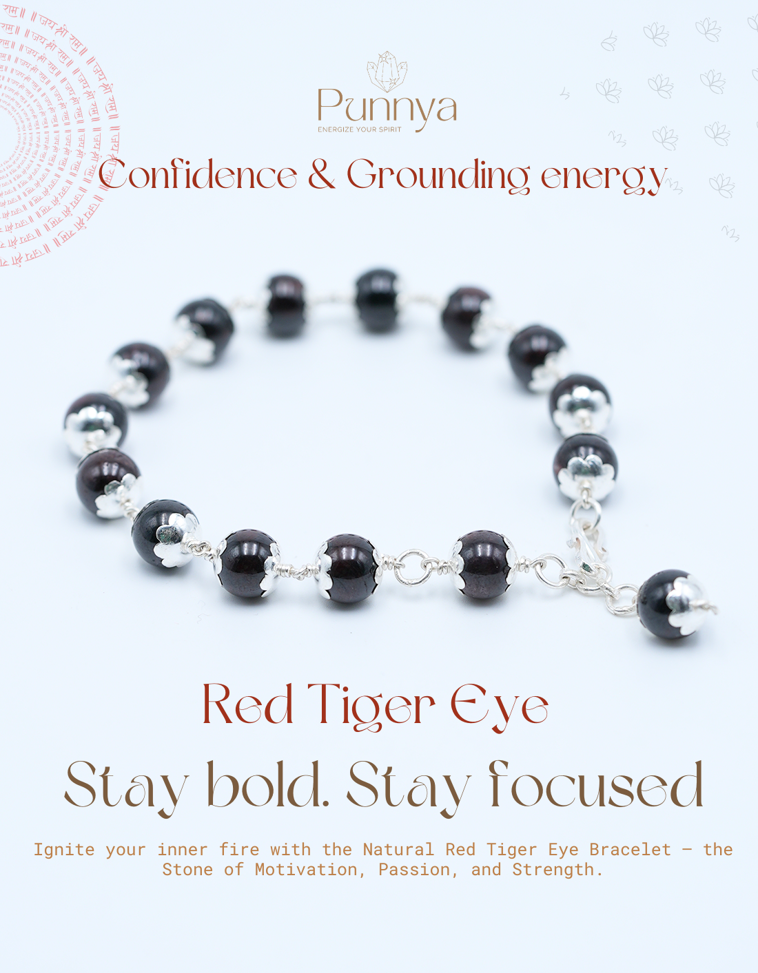 Stay bold. Stay focused. Red Tiger Eye Bracelet