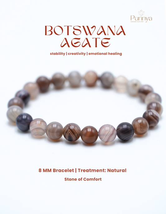 Natural Botswana Agate Bracelet -  Supports stability, Creativity