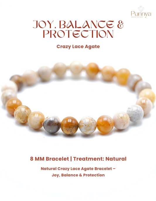 Natural Crazy Lace Agate Bracelet – Joy, Balance & Protection