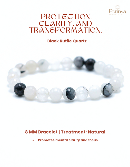 Natural Black Rutile Quartz - protection,clarity