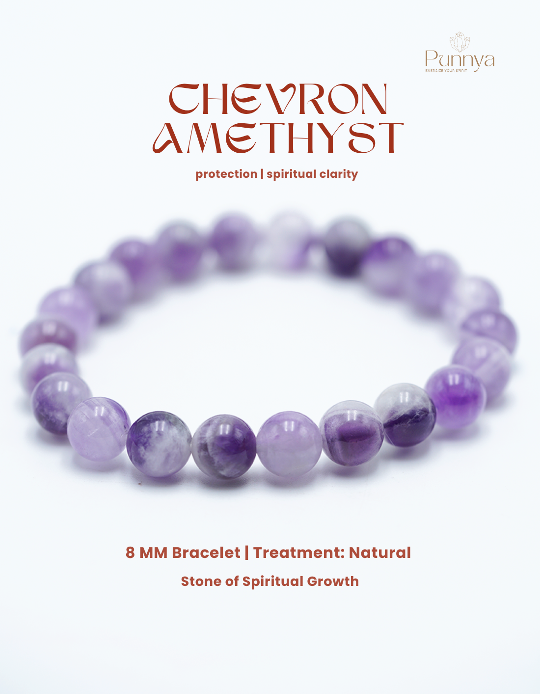 Natural Chevron Amethyst Bracelet - protection, and spiritual clarity.