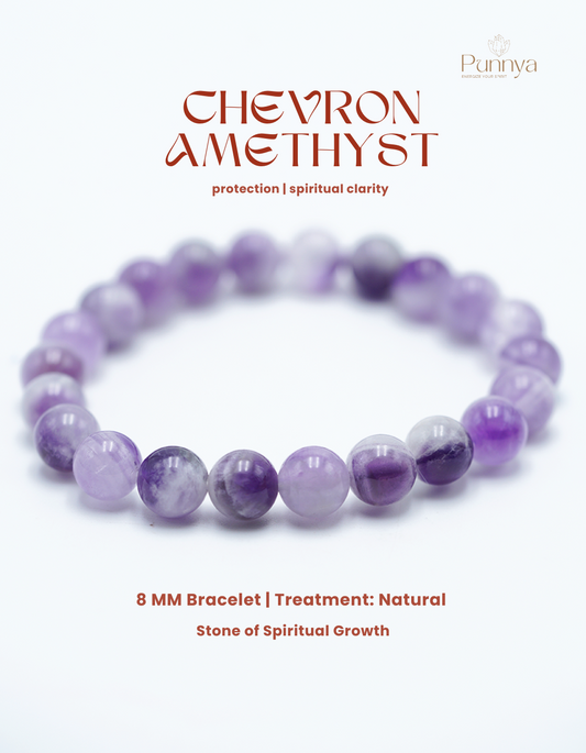 Natural Chevron Amethyst Bracelet - protection, and spiritual clarity.
