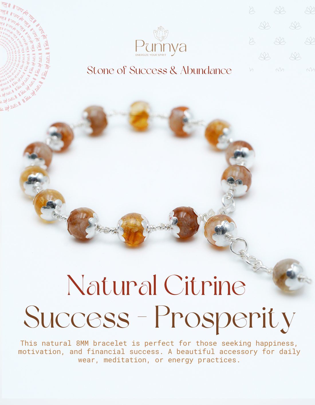 Silver Natural Citrine Bracelet - Success And Prosperity
