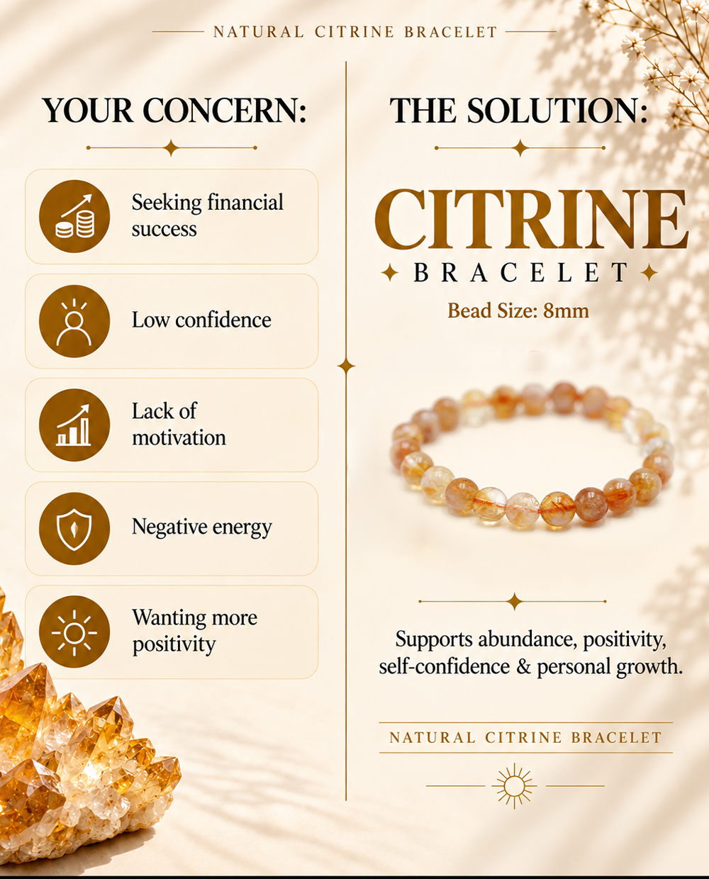 Natural Citrine Bracelet - Success And Prosperity