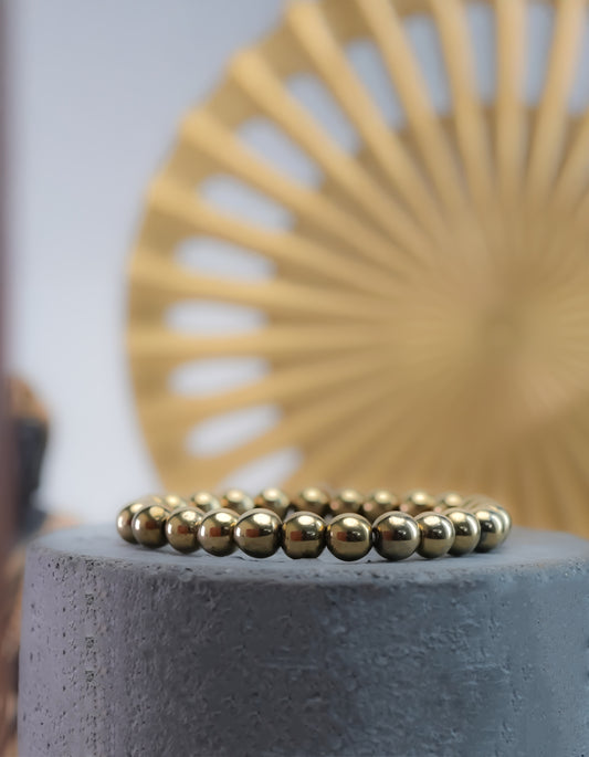 Golden Pyrite (Coated Hematite) Bracelet