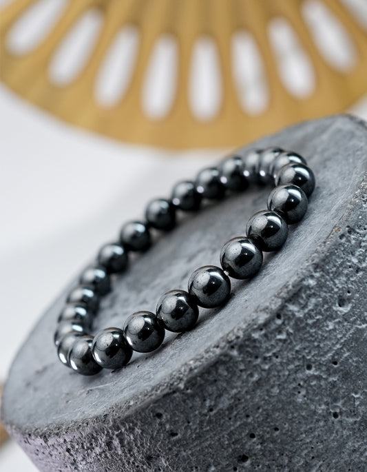 Natural Black Hematite Bracelet – Stone of Strength & Protection