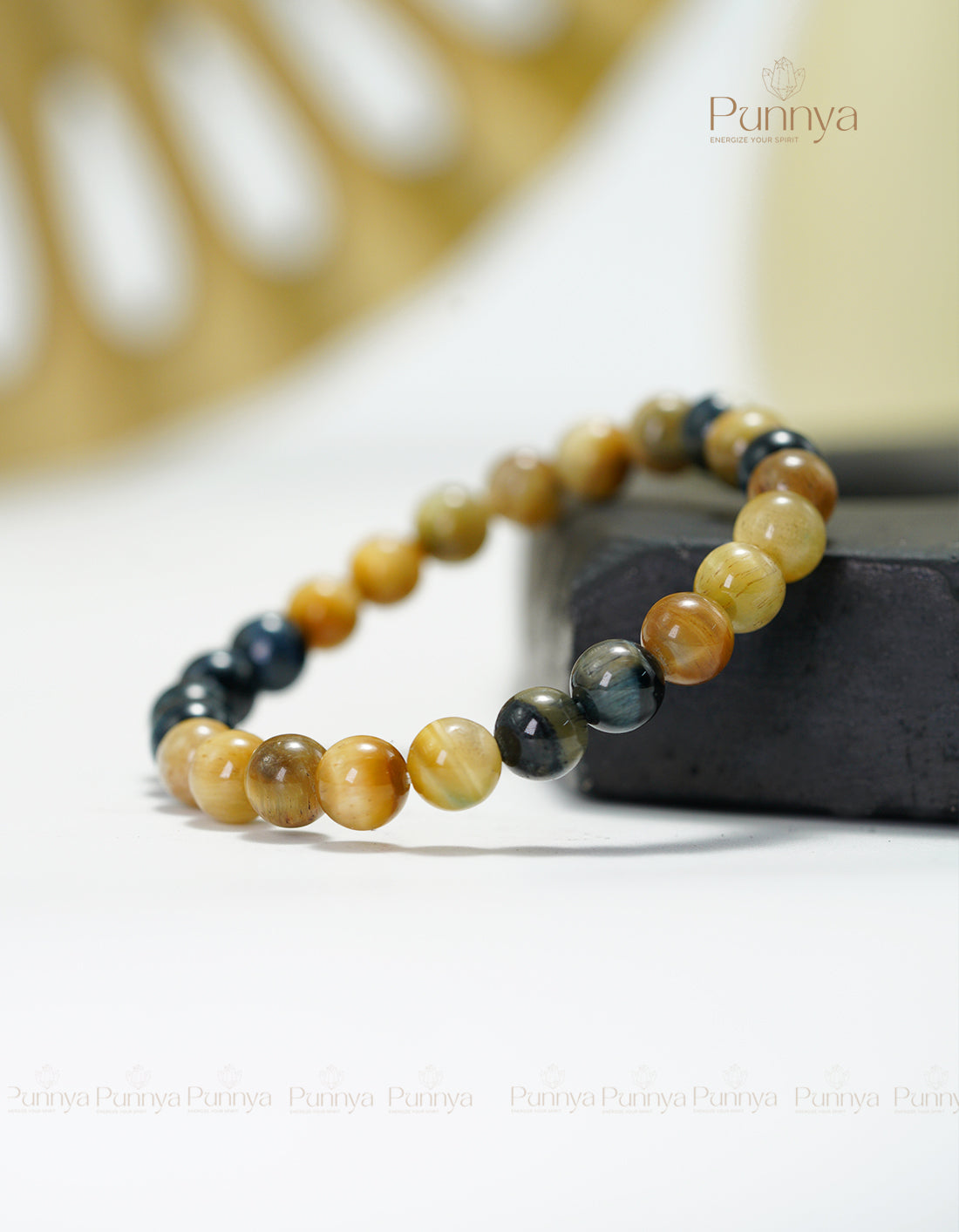 Natural Golden Blue Tiger Eye Bracelet