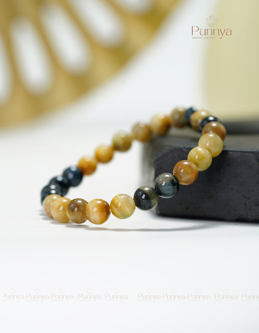 Natural Golden Blue Tiger Eye Bracelet