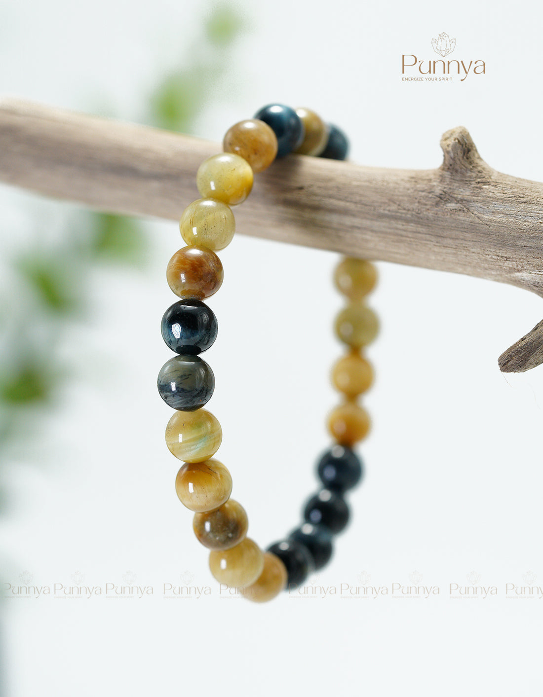 Natural Golden Blue Tiger Eye Bracelet