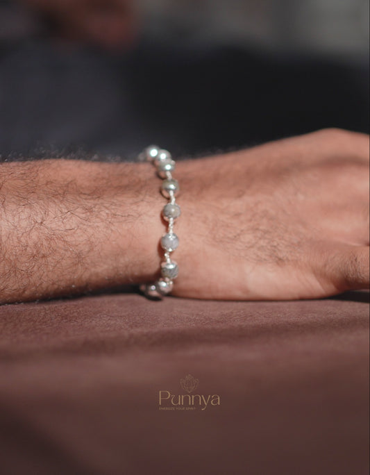 Stone of Transformation & Intuition - Silver Natural Labradorite Bracelet