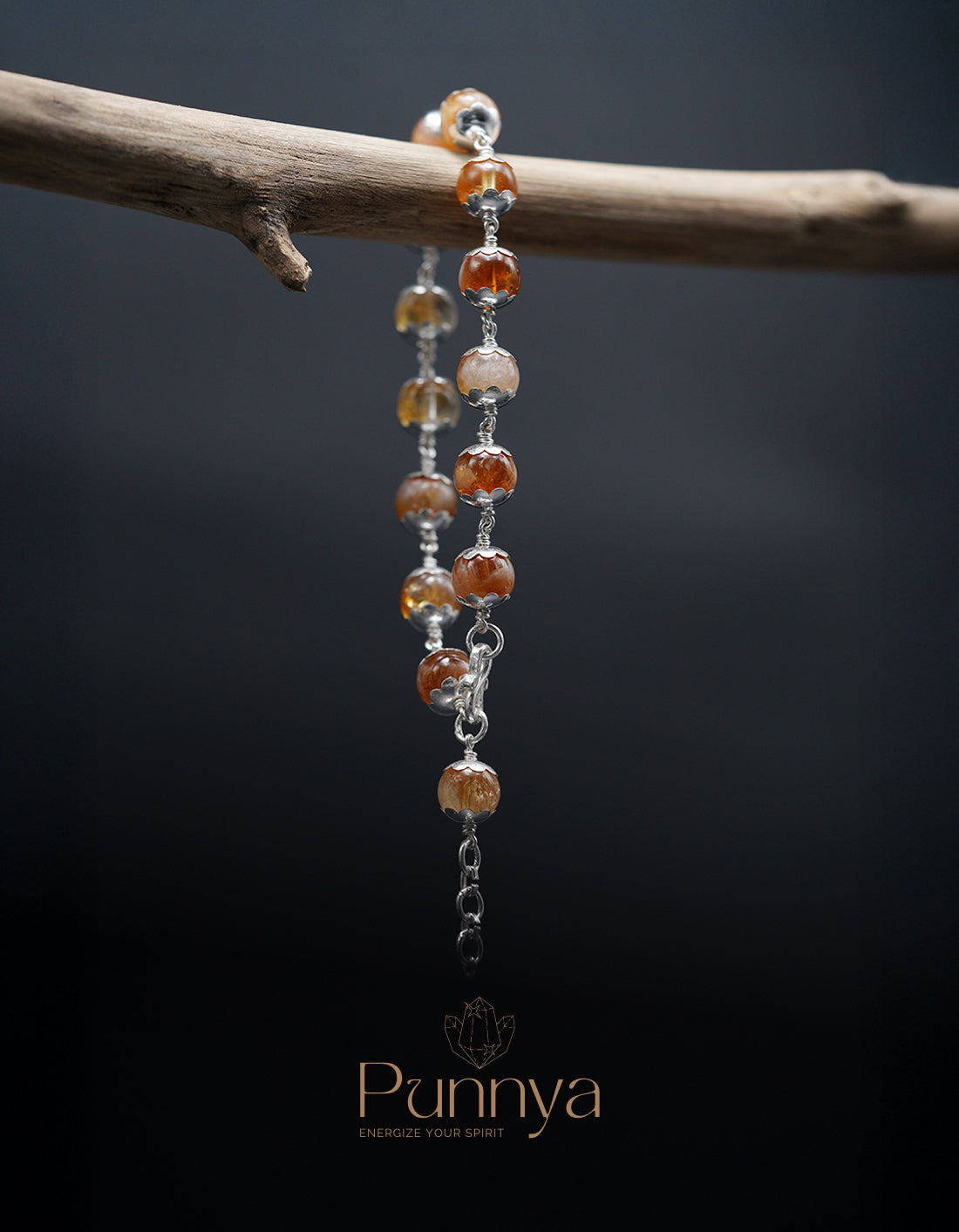 Silver Natural Citrine Bracelet - Success And Prosperity